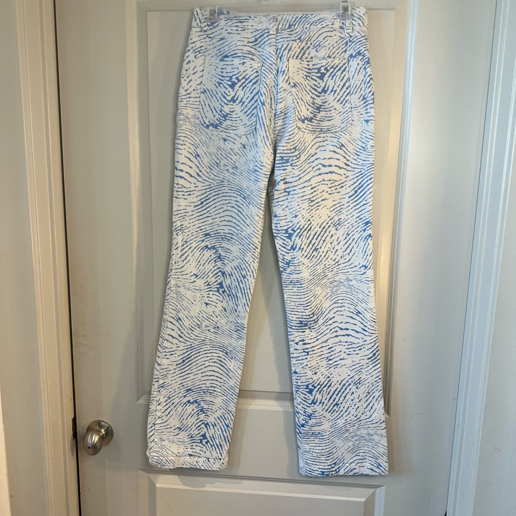 Paloma-Wool Huella High Waisted Organic Cotton Designer Blue & White Pants Small — image 5 of 8